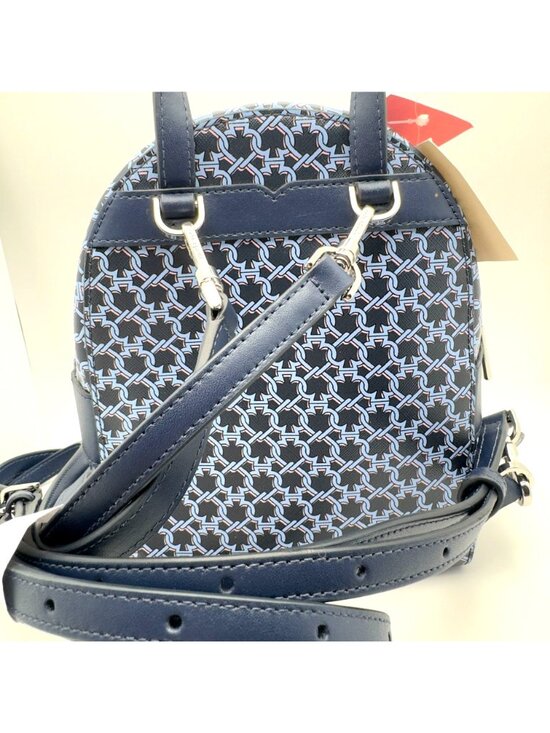 NWT Kate Spade New York Link Mini Convertible Backpack Blue Multi Coated Canvas main image 14